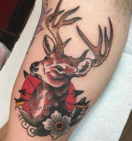 deer hunting tattoos|american traditional deer tattoo.